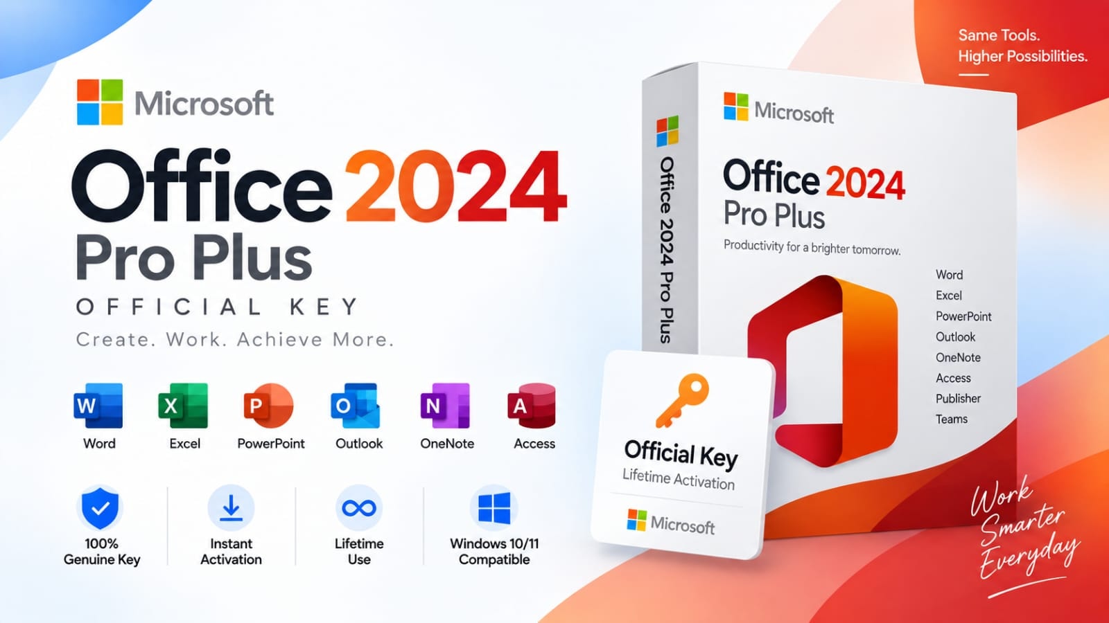 Microsoft Office 2024 Pro Plus (Official Key) card artwork
